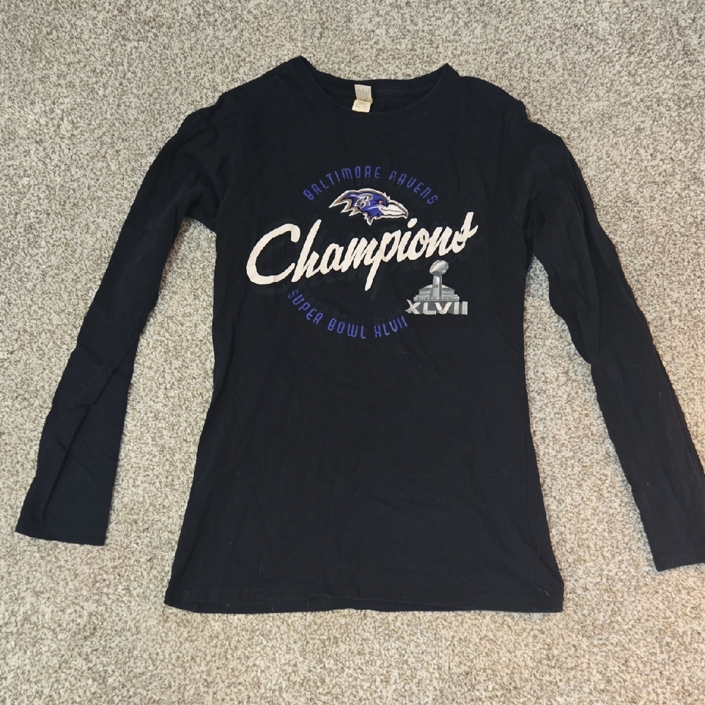 Gildan Women's Black Super Bowl Long Sleeve Tee